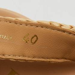 Prada Beige Raffia Monolith Platform Sandals Size 40