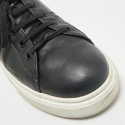 Prada Black Leather Low Top Sneakers Size 39.5
