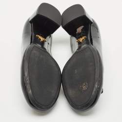 Prada Black Patent Leather Bow Block Heel Pumps Size 37.5