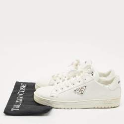Prada White Leather Low Top Sneakers Size 39.5