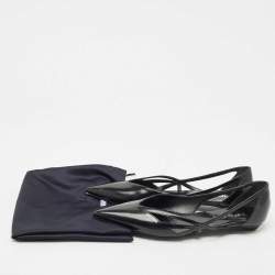 Prada Black Brushed Leather Ballet Flats Size 38