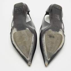 Prada Black Brushed Leather Ballet Flats Size 38