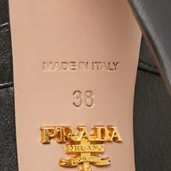 Prada Black Leather Platform Ankle Boots Size 38