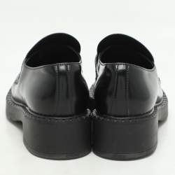 Prada Black Leather Slip On Loafers Size 35.5