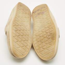 Prada Beige Suede Logo Plaque Slip On Loafers Size 39