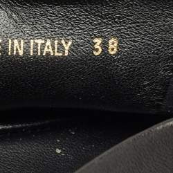 Prada Black Leather Triangle Logo Mary Jane Ballet Flats Size 38
