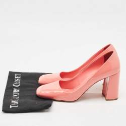 Prada Pink Patent Leather Block Heel Pumps Size 39.5