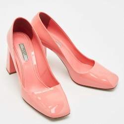 Prada Pink Patent Leather Block Heel Pumps Size 39.5
