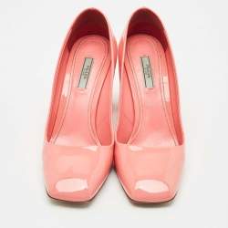 Prada Pink Patent Leather Block Heel Pumps Size 39.5