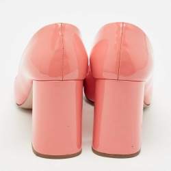 Prada Pink Patent Leather Block Heel Pumps Size 39.5