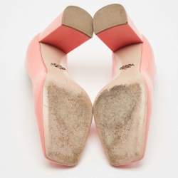Prada Pink Patent Leather Block Heel Pumps Size 39.5