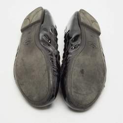 Pre Owned Prada Black Patent Leather Scrunch Ballet Flats Size 37