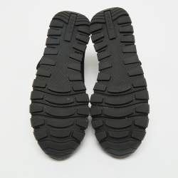 Pre Owned Prada Black Knit Fabric Sock Runner High Top Sneakers Size 35.5