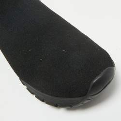 Pre Owned Prada Black Knit Fabric Sock Runner High Top Sneakers Size 35.5