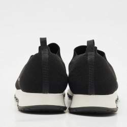 Pre Owned Prada Black Knit Fabric Slip On Sneakers Size 40