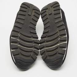 Pre Owned Prada Black Knit Fabric Slip On Sneakers Size 40