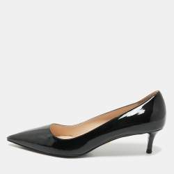 Prada Black Patent Leather Pointed Toe Pumps Size  38