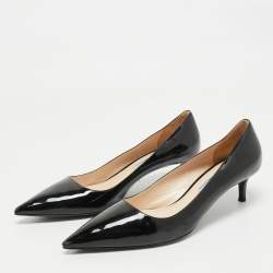 Prada Black Patent Leather Pointed Toe Pumps Size  38