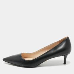 Prada Black Leather Pointed Toe Pumps Size 38