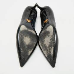 Prada Black Leather Pointed Toe Pumps Size 38