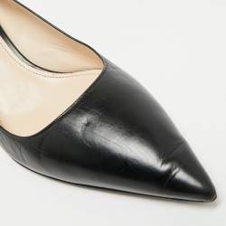Prada Black Leather Pointed Toe Pumps Size 38