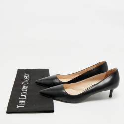Prada Black Leather Pointed Toe Pumps Size 38