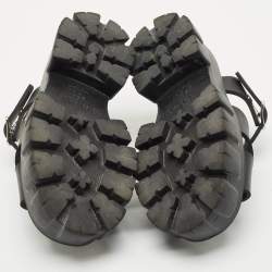 Pre Owned Prada Black Rubber Monolith Sandals Size 36