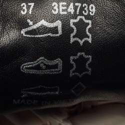 Pre Owned Prada Black/Blue Leather And Patent Leather Lace Up Sneakers Size 37