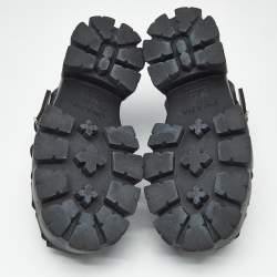 Pre Owned Prada Black Rubber Monolith Platform Sandals Size 37