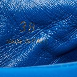 مملوكة مسبقًا Prada Blue Nylon Catch Me If You Can Crystal Embellished Slip On Sneakers Size 38