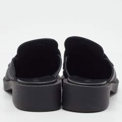 Pre Owned Prada Black Nylon Triangle Logo Loafer Mules Size 36