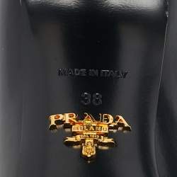 Pre Owned Prada Black Leather Pointed Toe Pumps Size 38