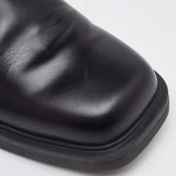 Pre Owned Prada Black Brushed Leather Chelsea Ankle Length Boots Size 41