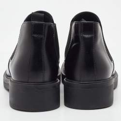 Pre Owned Prada Black Brushed Leather Chelsea Ankle Length Boots Size 41