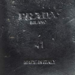 Pre Owned Prada Blue/Pink Fabric Stripe Printed And Polka Dot Bow Detail Slide Sandals Size 41