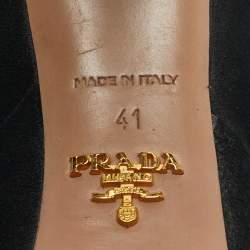 Pre Owned Prada Black Suede Cross Strap Platform Sandals Size 41