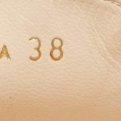Pre Owned Prada Beige Patent Leather Bow Ballet Flat Size 38
