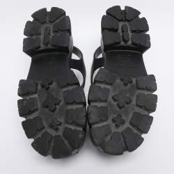 Pre Owned صندل برادا مونوليث مطاط أسود مقاس 38