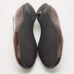 Pre Owned Prada Burgundy Patent Leather Smoking Slippers Size 41