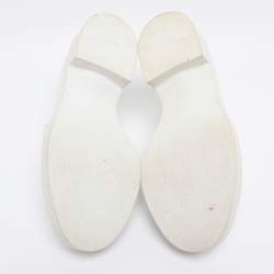 Pre Owned Prada White Leather Slip On Loafers Size 36