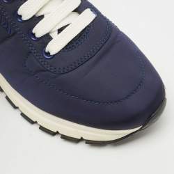 Pre Owned Prada Navy Blue Nylon Prax 01 Low Top Sneakers Size 37.5
