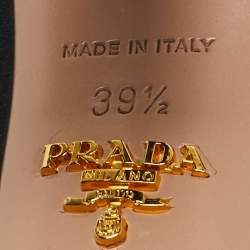 Pre Owned Prada Black/Beige Suede Knee Length Block Heel Boots Size 39.5