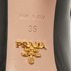 Pre Owned Prada Black Leather Pointed Toe Platform Pumps Size 36