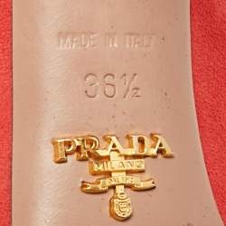 Pre Owned Prada Pink Suede Peep Toe Platform Pumps Size 36.5