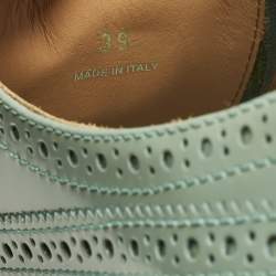 Pre Owned Prada Blue Brogue Leather Oxford Espadrille Sneakers Size 39