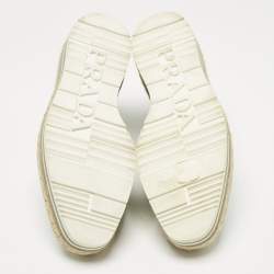 Pre Owned Prada Blue Brogue Leather Oxford Espadrille Sneakers Size 39