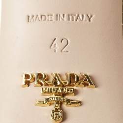 Pre Owned Prada Gold  Leather Pointed Toe Pumps Size 42