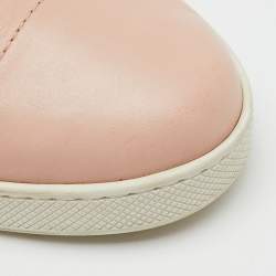 Pre Owned Prada Blush Pink Quilted Leather Low Top Sneakers Size 38.5