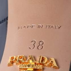 Pre Owned Prada Blue Patent Leather Platform Pumps Size 38