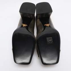 Pre Owned Prada Gold Metalic Leather Fringe Chain Detail Moccasins Size 38